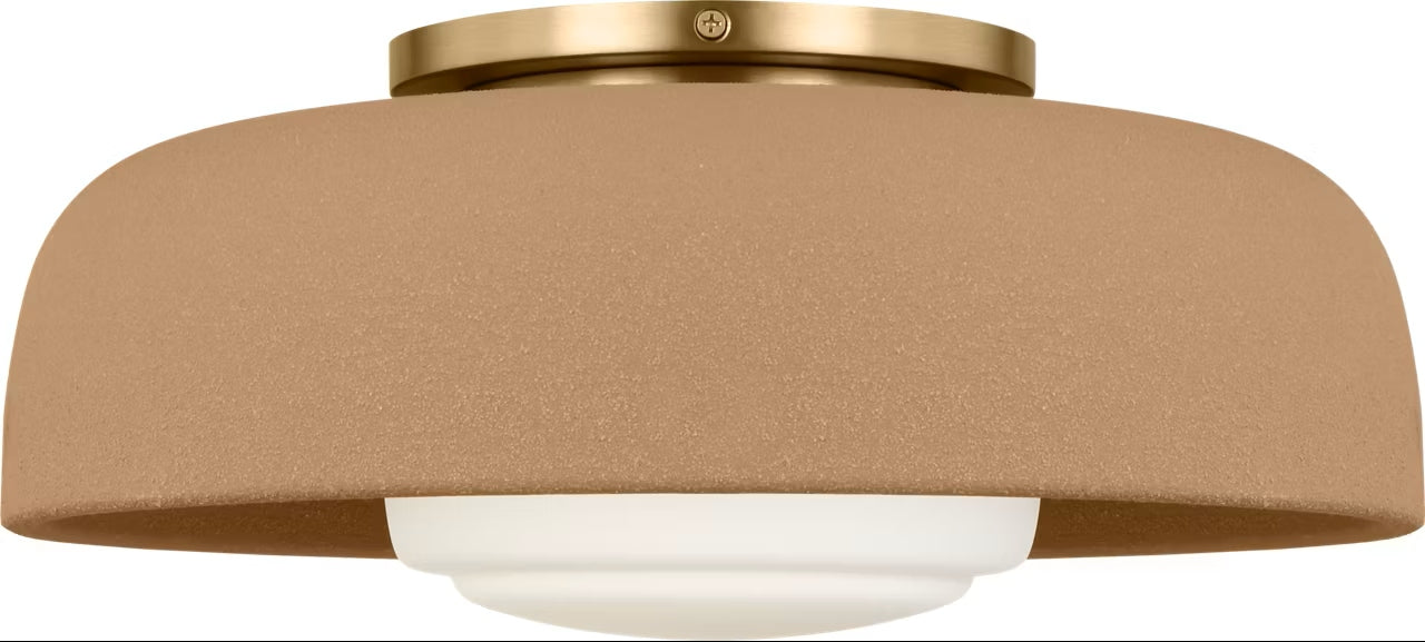 Visual Comfort Studio - SCRJFM169EBSTSOEG - One Light Flush Mount - Liora - Estate Brass