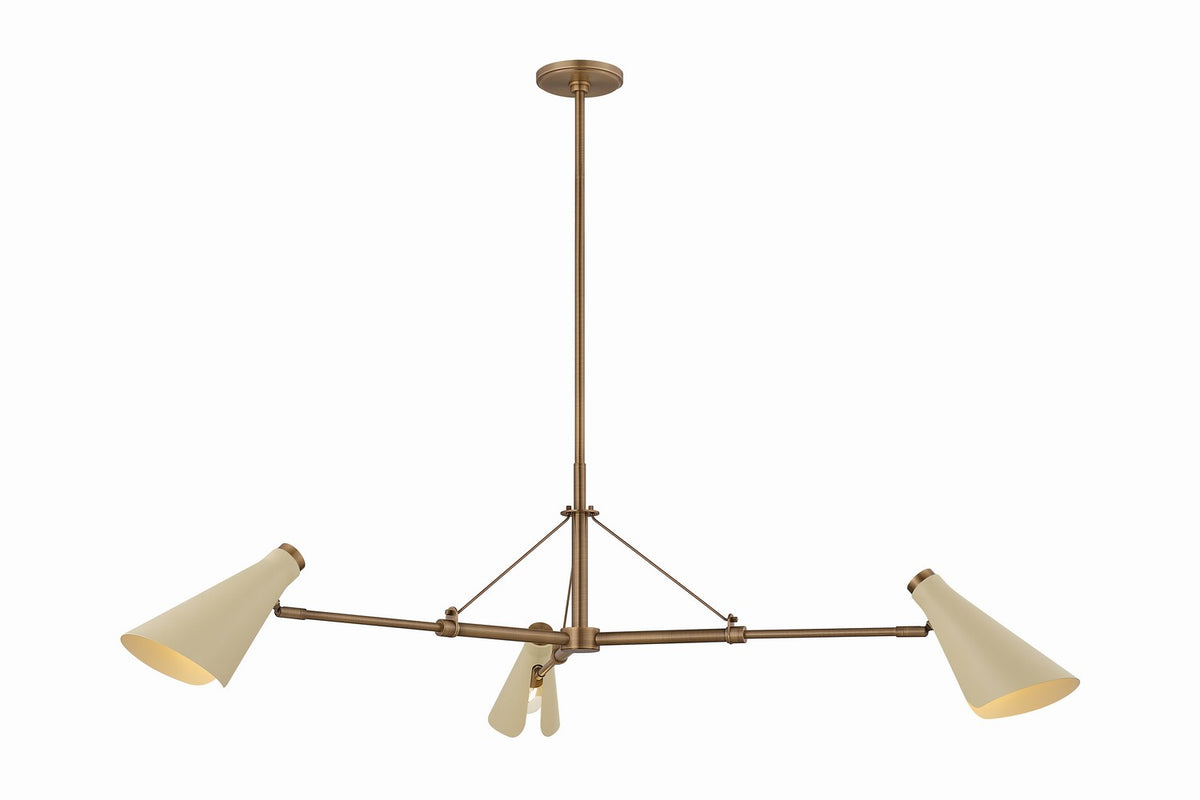 Troy Lighting - F4350-PBR/SSD - Three Light Chandelier - Andersen - Patina Brass
