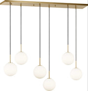 Visual Comfort Studio - SCRJLS208EBSOEG - Six Light Linear Chandelier - Sorelle - Estate Brass