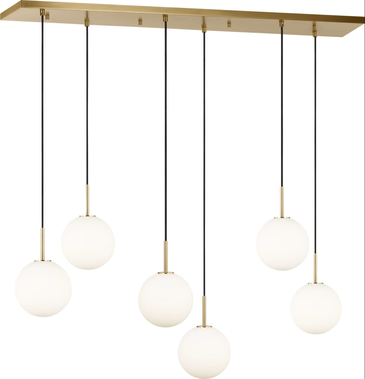 Visual Comfort Studio - SCRJLS208EBSOEG - Six Light Linear Chandelier - Sorelle - Estate Brass