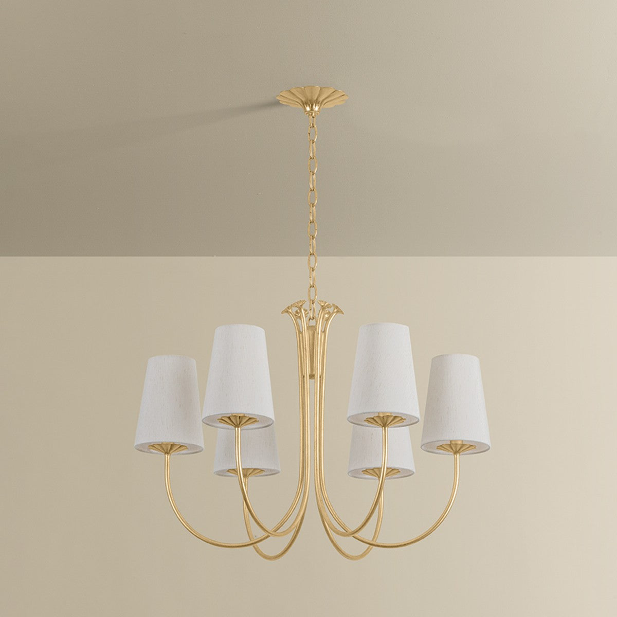 Troy Lighting - F5728-VGL - Six Light Chandelier - Weiland - Vintage Gold Leaf