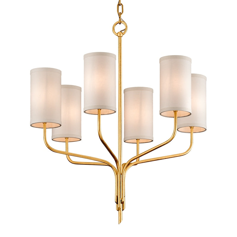 Troy Lighting - F6166 - Six Light Chandelier - Juniper - Textured Gold Leaf