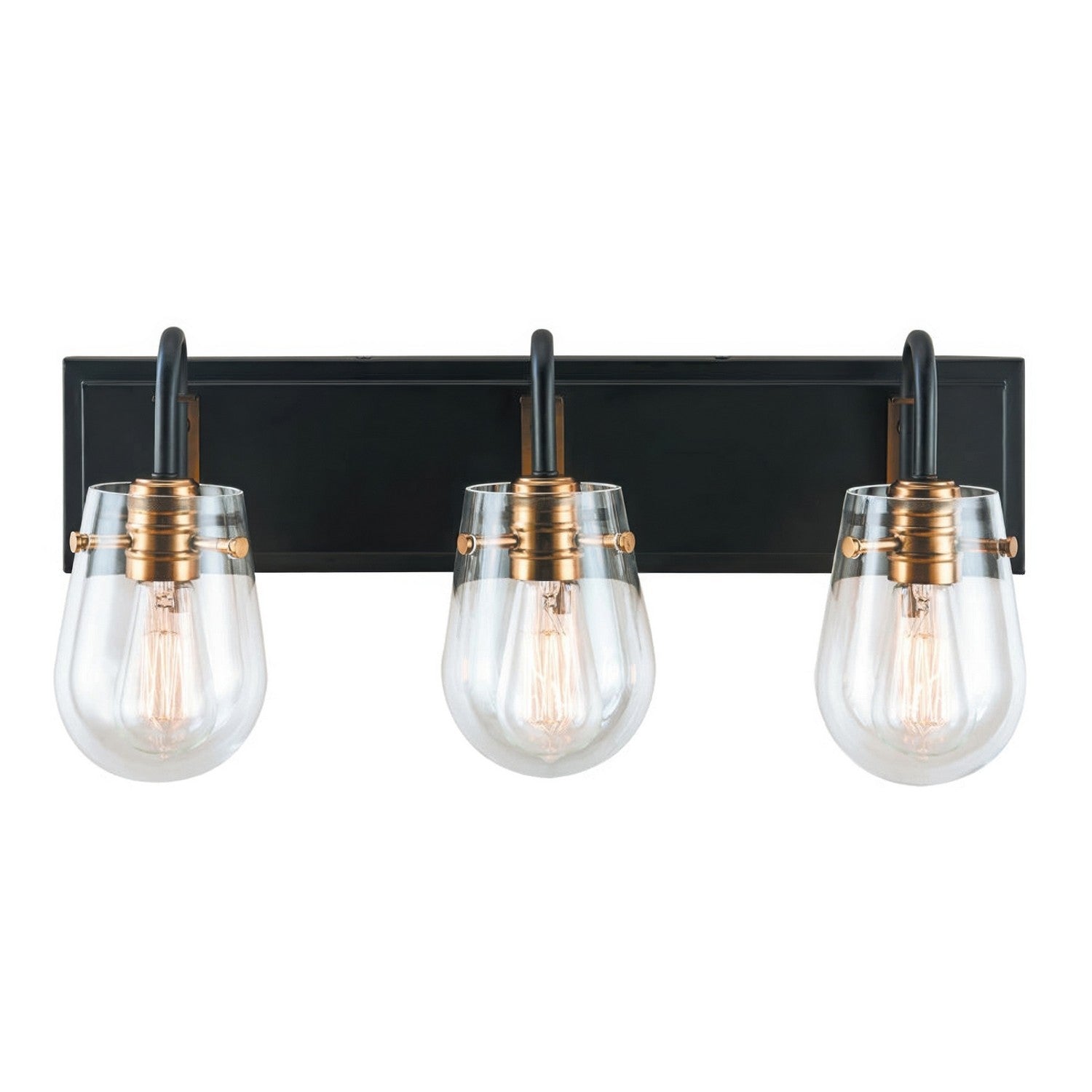 Varaluz - V68041BKAGB - Three Light Bath Vanity - Bromyard - Matte Black / Aged Brass