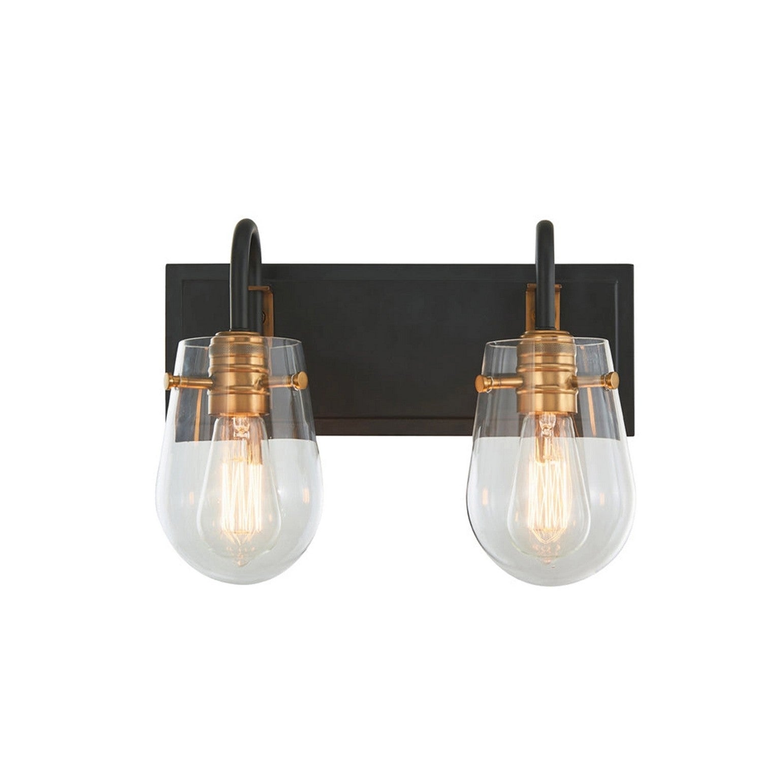 Varaluz - V68042BKAGB - Two Light Bath Vanity - Bromyard - Matte Black / Aged Brass