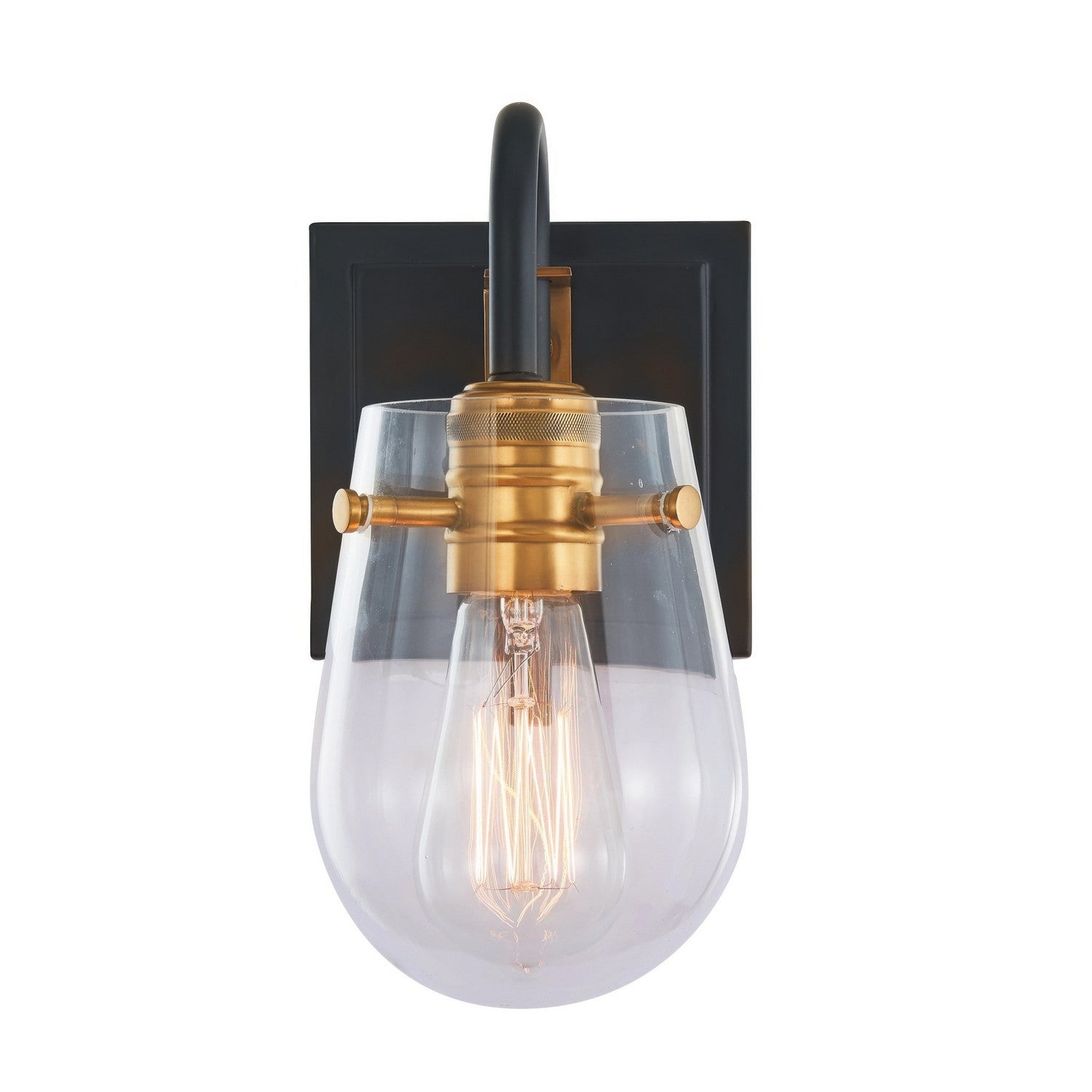 Varaluz - V68043BKAGB - One Light Wall Sconce - Bromyard - Matte Black / Vintage Brass