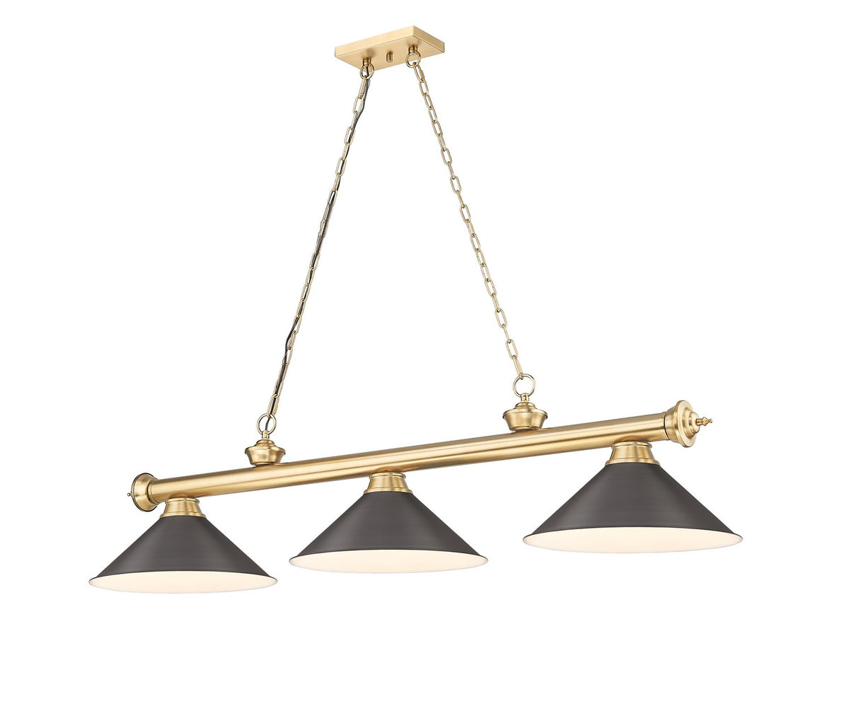 Z-Lite - 2306-3HBR-BRZ15 - Three Light Billiard - Cordon - Heritage Brass