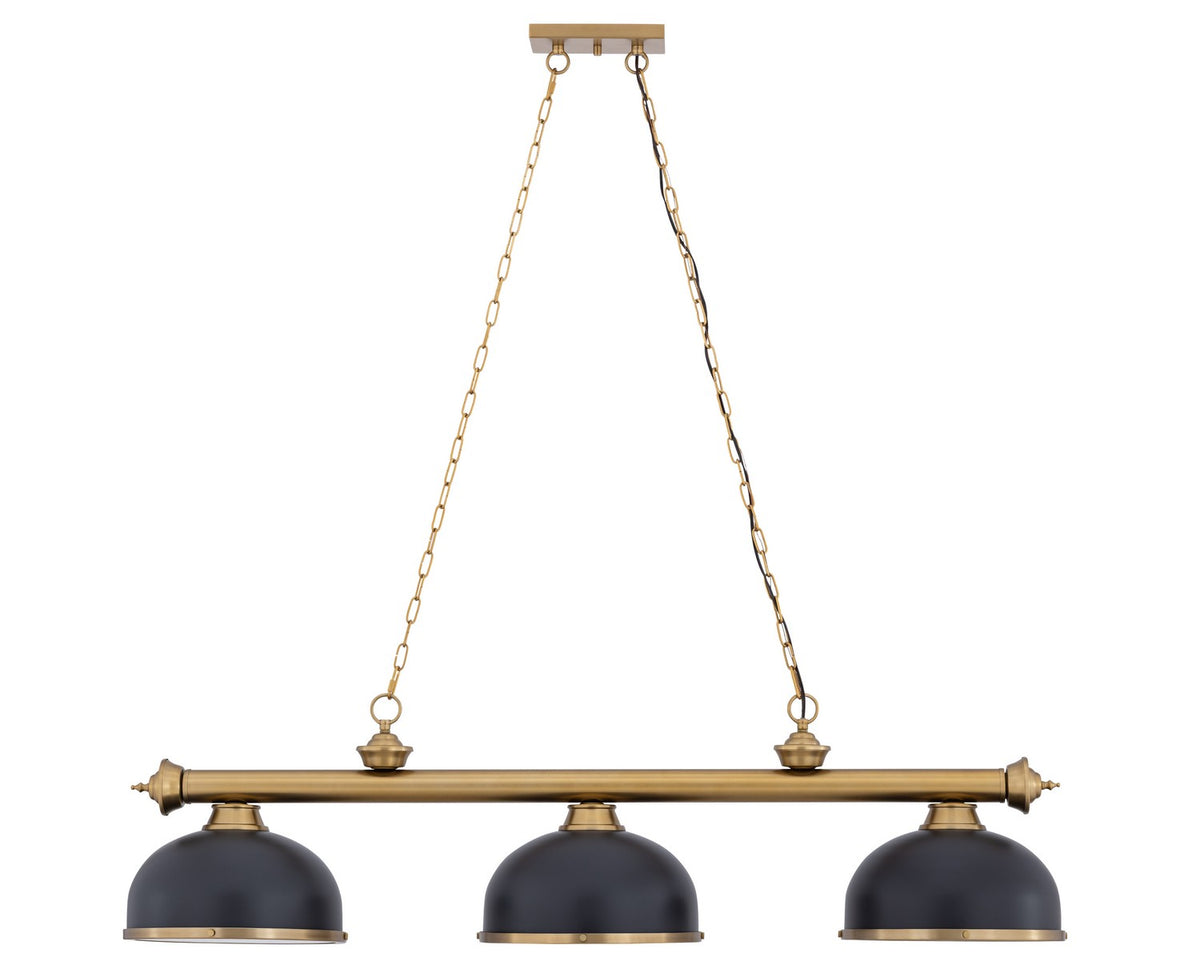 Z-Lite - 2306-3HBR-D12BRZ+HBR - Three Light Billiard - Cordon - Heritage Brass