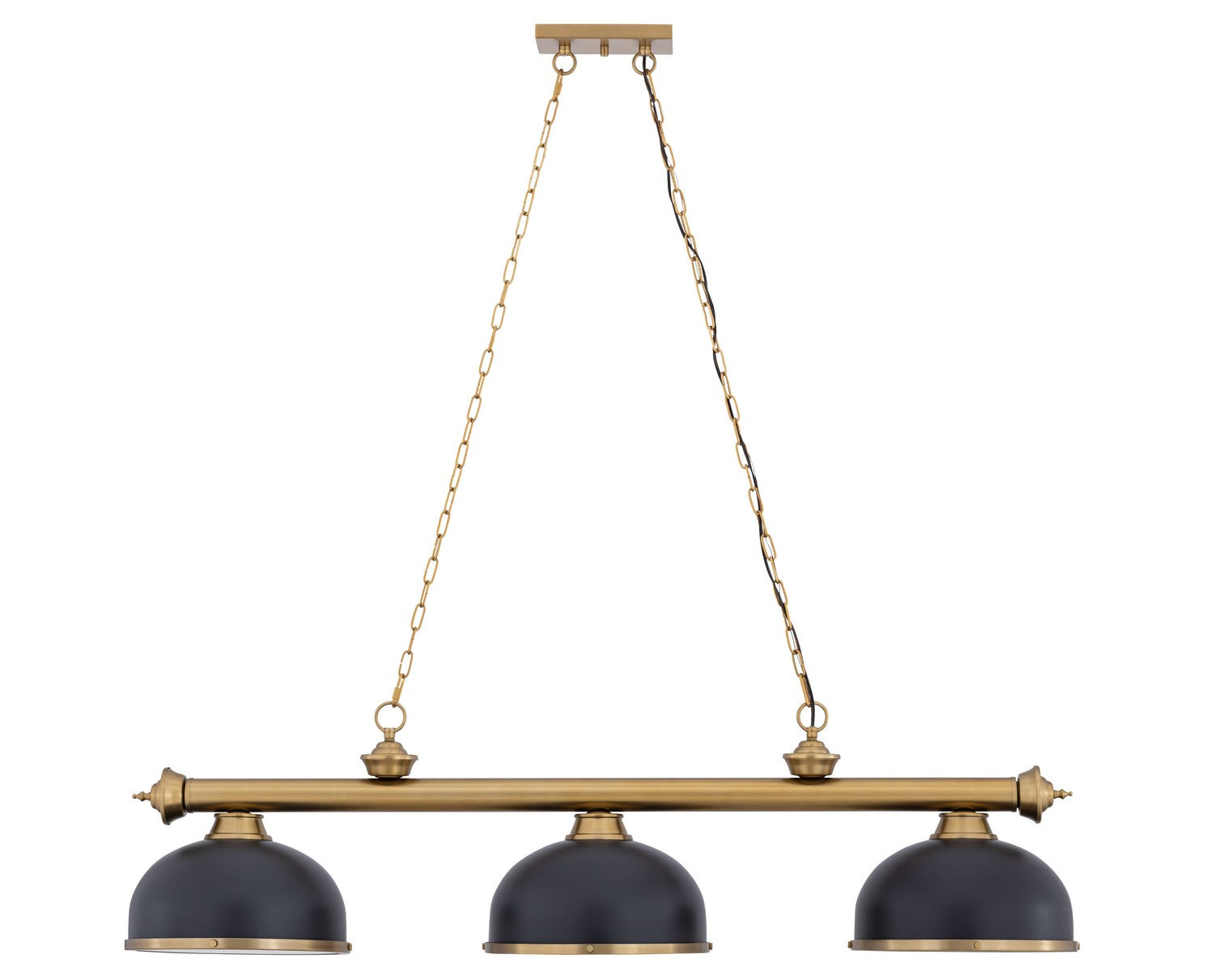 Z-Lite - 2306-3HBR-D12BRZ+HBR - Three Light Billiard - Cordon - Heritage Brass