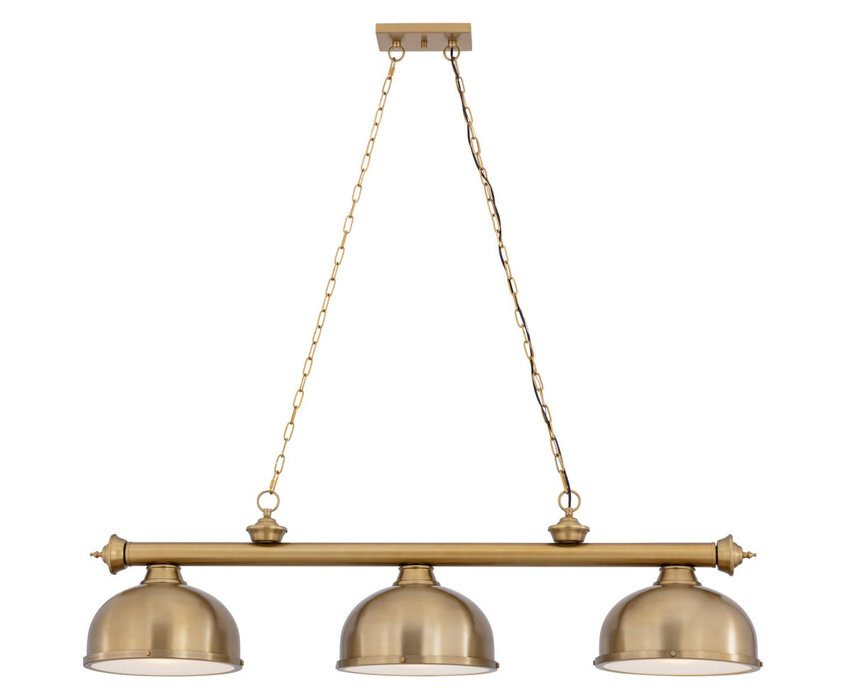Z-Lite - 2306-3HBR-D12HBR - Three Light Billiard - Cordon - Heritage Brass