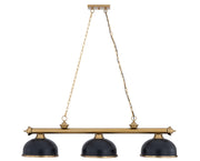 Z-Lite - 2306-3HBR-D12MB+HBR - Three Light Billiard - Cordon - Heritage Brass