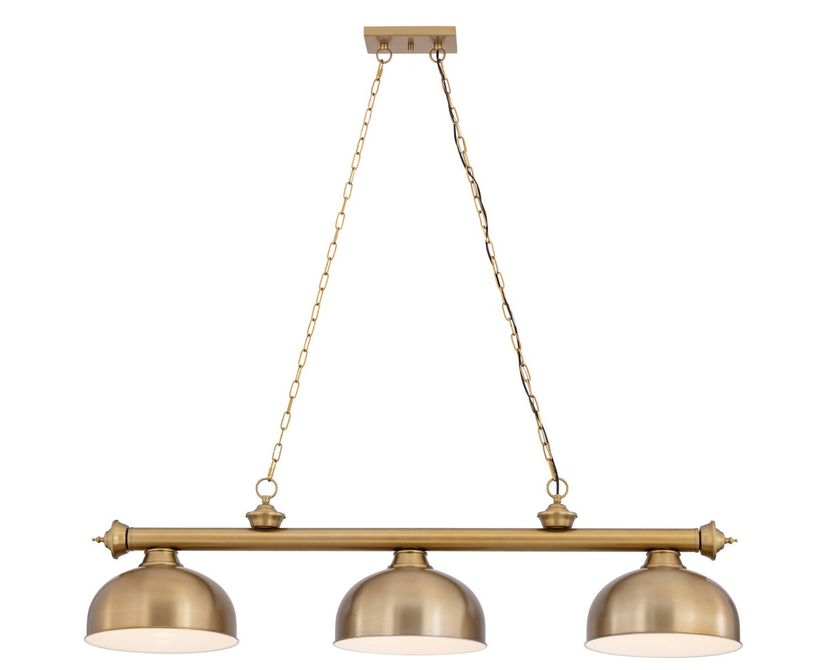 Z-Lite - 2306-3HBR-D13HBR - Three Light Billiard - Cordon - Heritage Brass