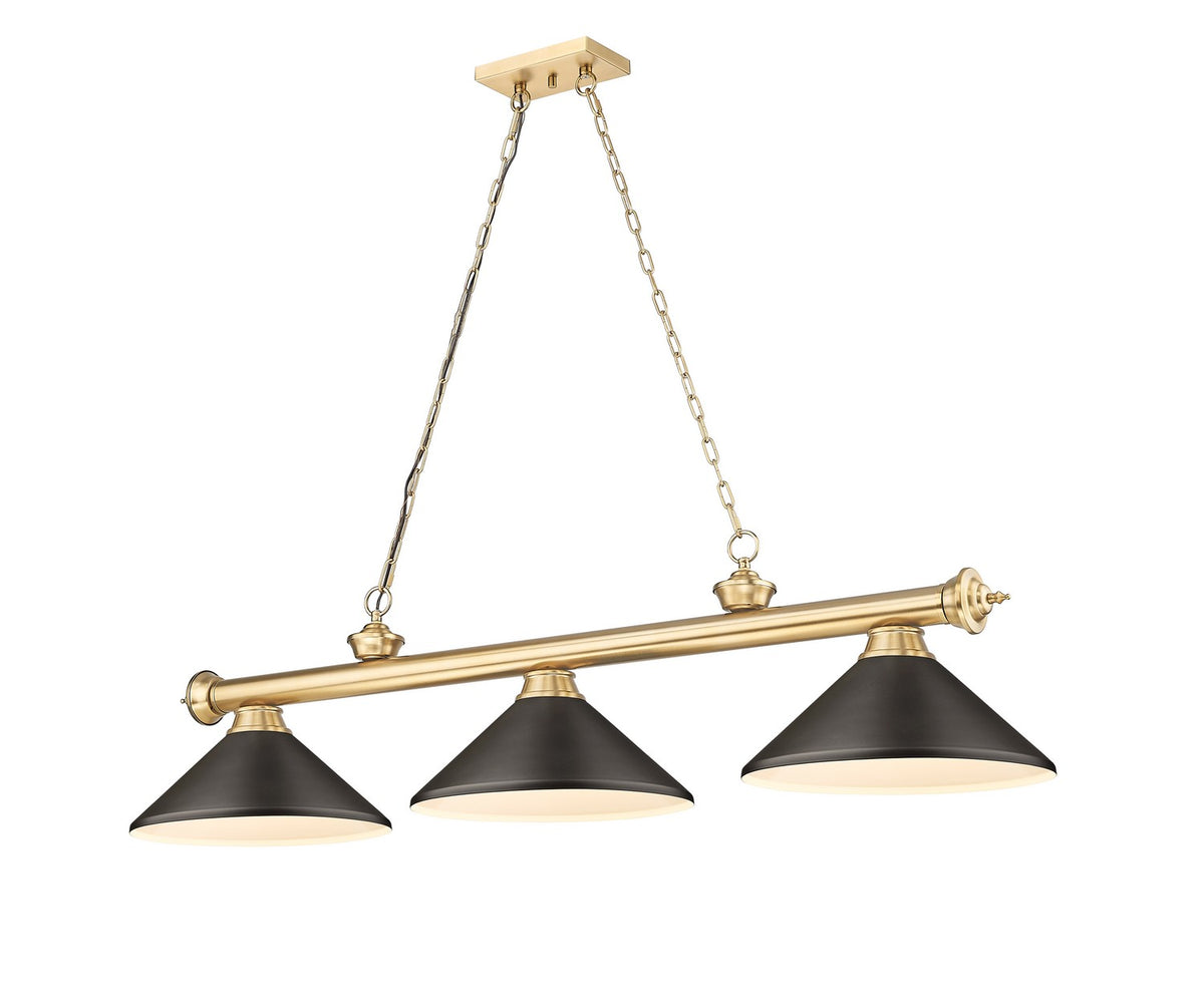 Z-Lite - 2306-3HBR-MBRZ - Three Light Billiard - Cordon - Heritage Brass