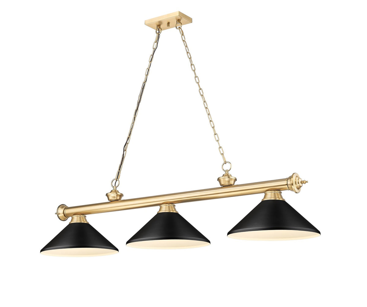 Z-Lite - 2306-3HBR-MMB - Three Light Billiard - Cordon - Heritage Brass