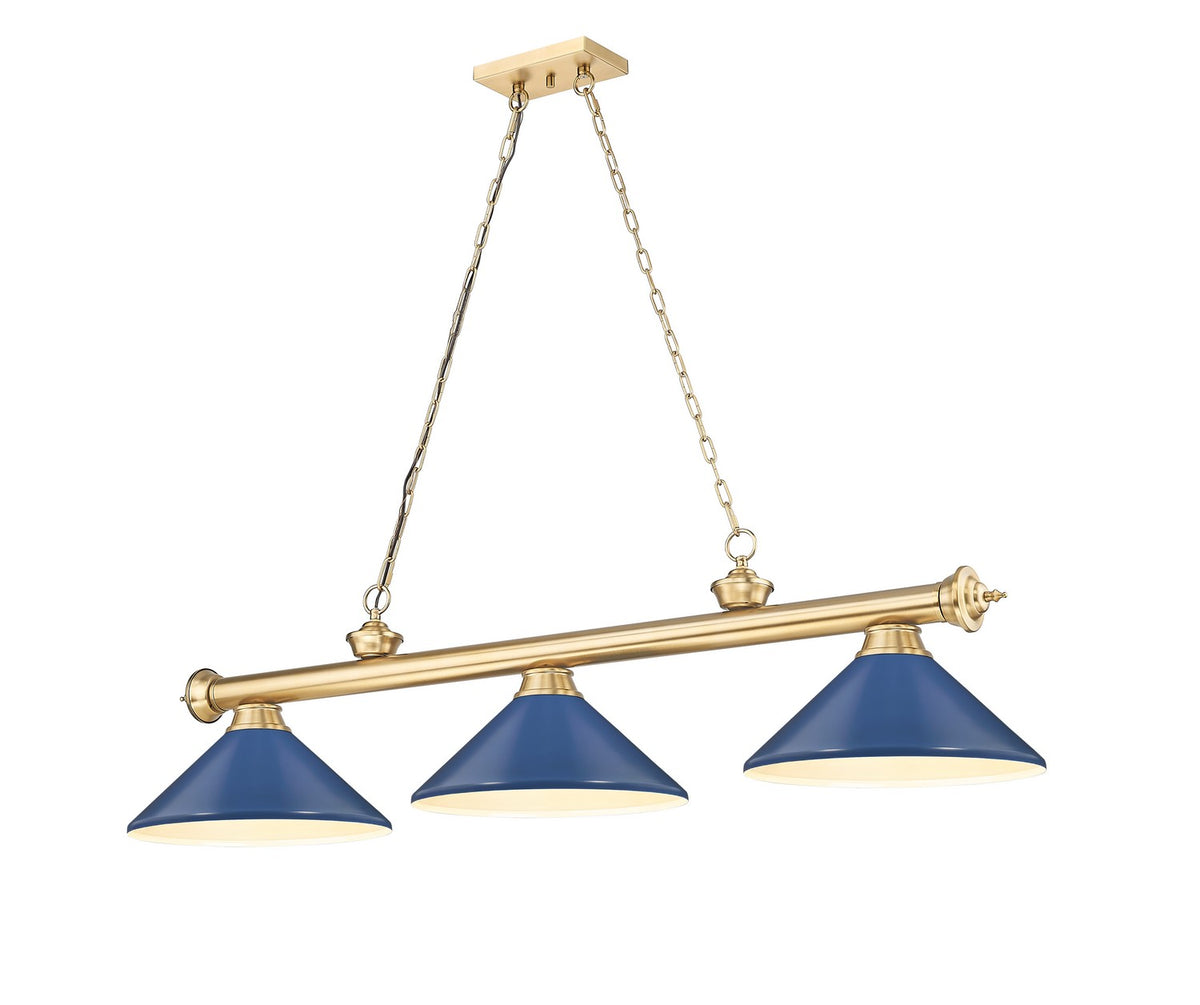 Z-Lite - 2306-3HBR-MNB - Three Light Billiard - Cordon - Heritage Brass