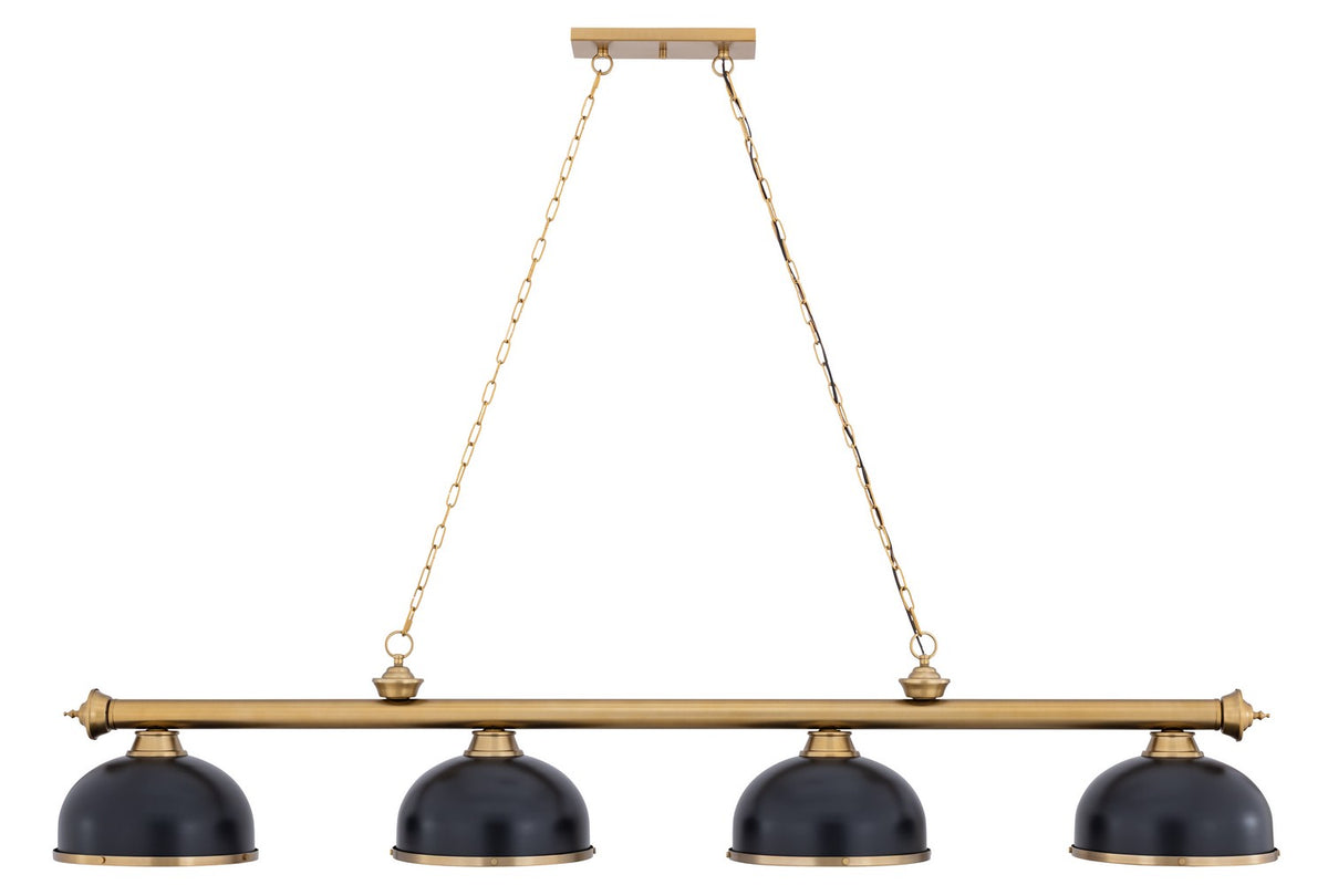 Z-Lite - 2306-4HBR-D12MB+HBR - Four Light Billiard - Cordon - Heritage Brass