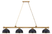 Z-Lite - 2306-4HBR-D12MB+HBR - Four Light Billiard - Cordon - Heritage Brass