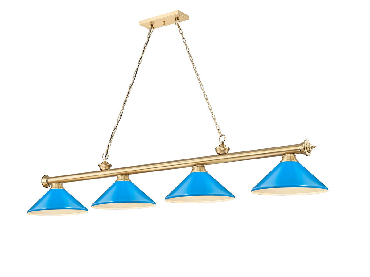 Z-Lite - 2306-4HBR-MEB - Four Light Billiard - Cordon - Heritage Brass