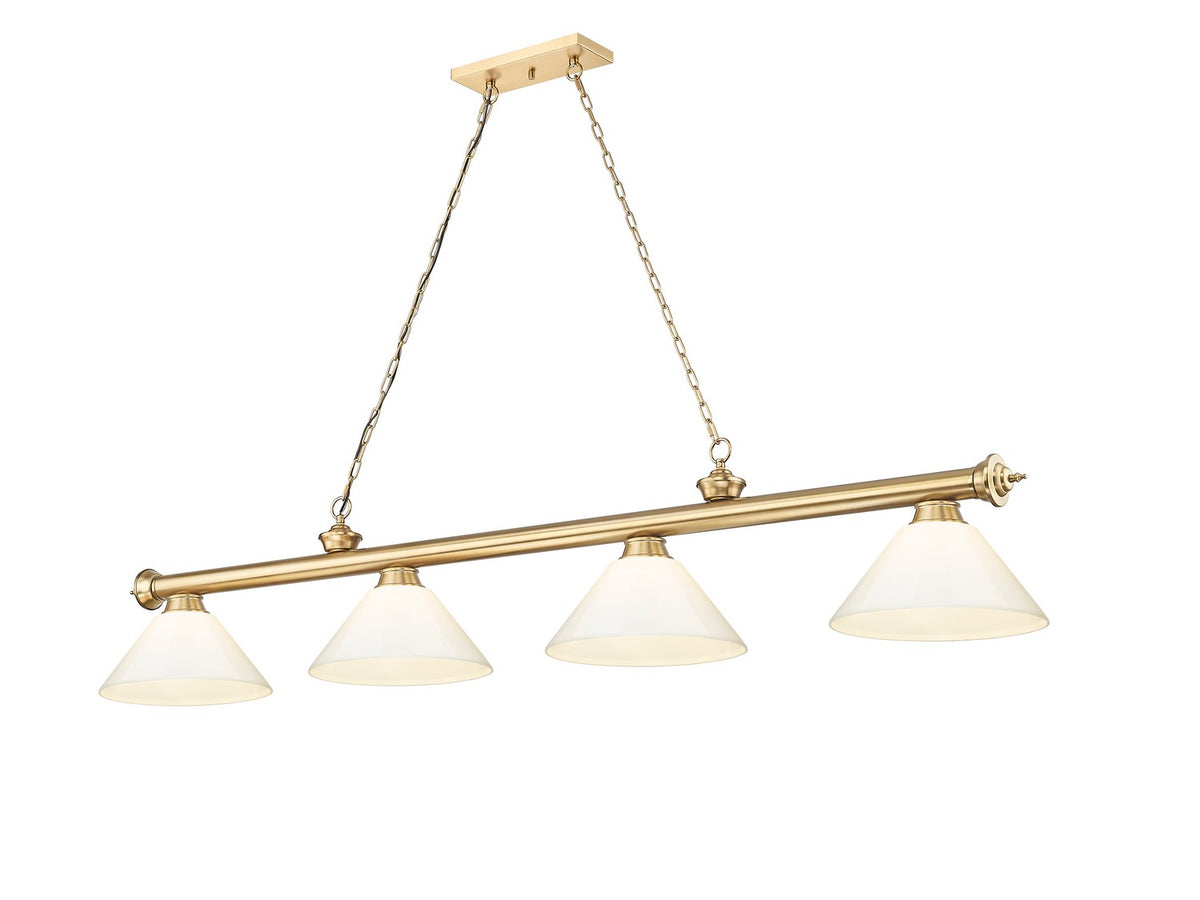 Z-Lite - 2306-4HBR-PWH - Four Light Billiard - Cordon - Heritage Brass