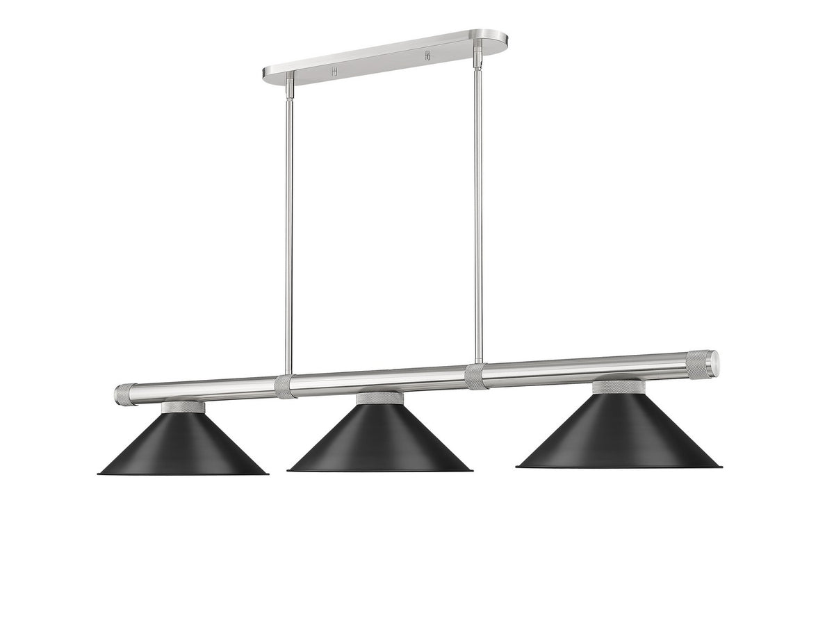 Z-Lite - 3050-3BN-MB15 - Three Light Billiard - Vanguard - Brushed Nickel