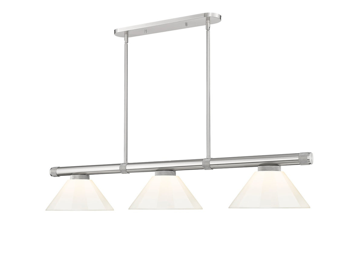 Z-Lite - 3050-3BN-PWH - Three Light Billiard - Vanguard - Brushed Nickel