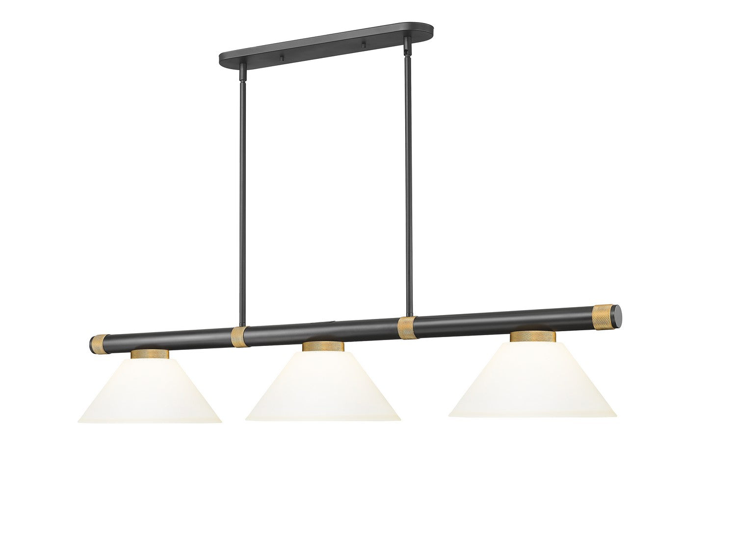 Z-Lite - 3050-3MB-RB-AMO14 - Three Light Billiard - Vanguard - Matte Black + Rubbed Brass