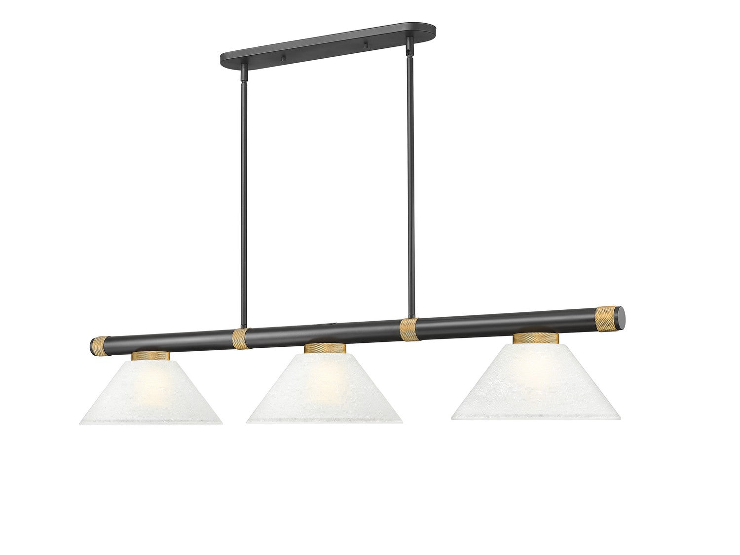 Z-Lite - 3050-3MB-RB-AWL14 - Three Light Billiard - Vanguard - Matte Black + Rubbed Brass