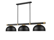 Z-Lite - 3050-3MB-RB-D13MB - Three Light Billiard - Vanguard - Matte Black + Rubbed Brass