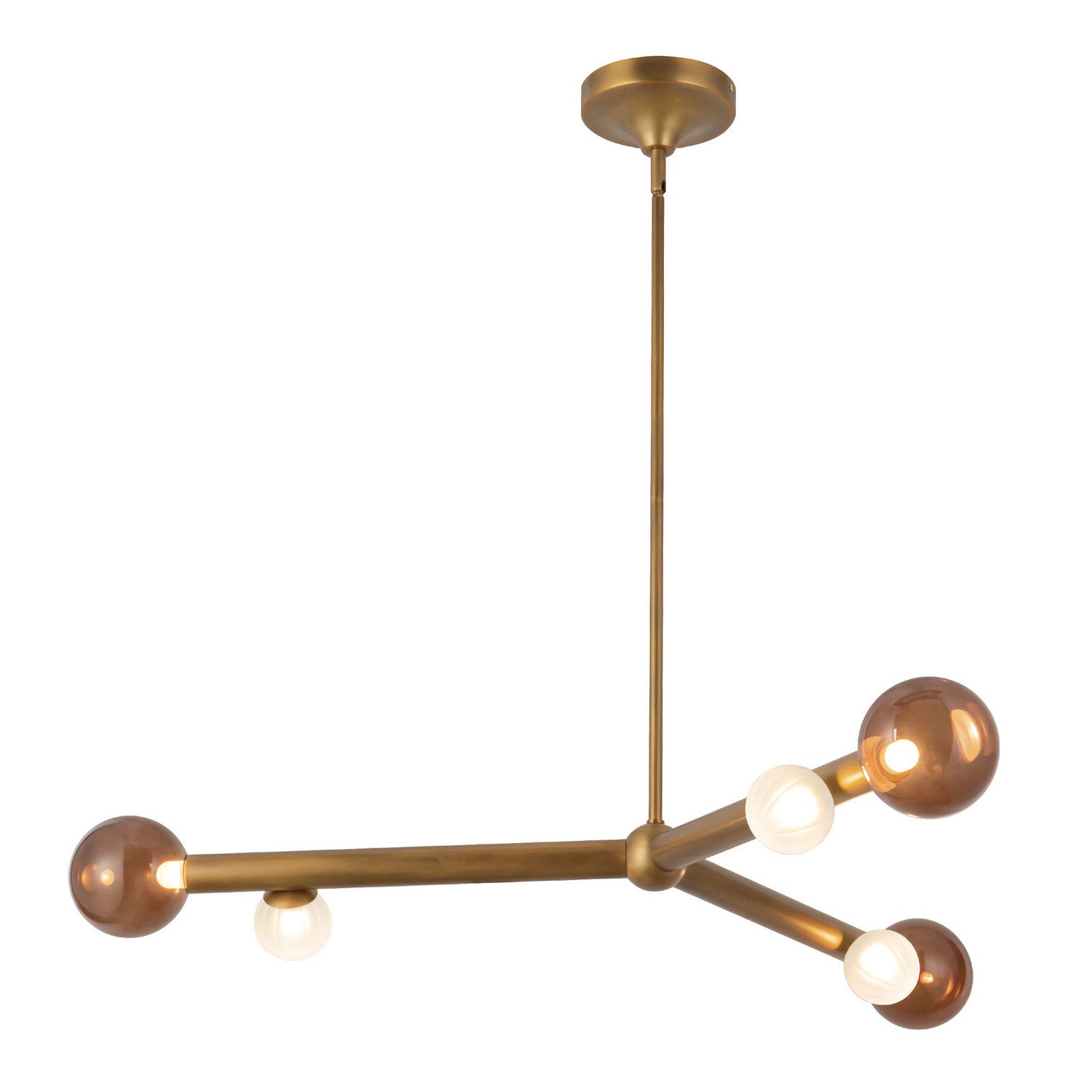 Kuzco Lighting - CH32841-VB/AM - LED Chandelier - Reese - Vintage Brass/Amber Glass