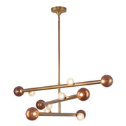 Kuzco Lighting - CH32848-VB/AM - LED Chandelier - Reese - Vintage Brass/Amber Glass