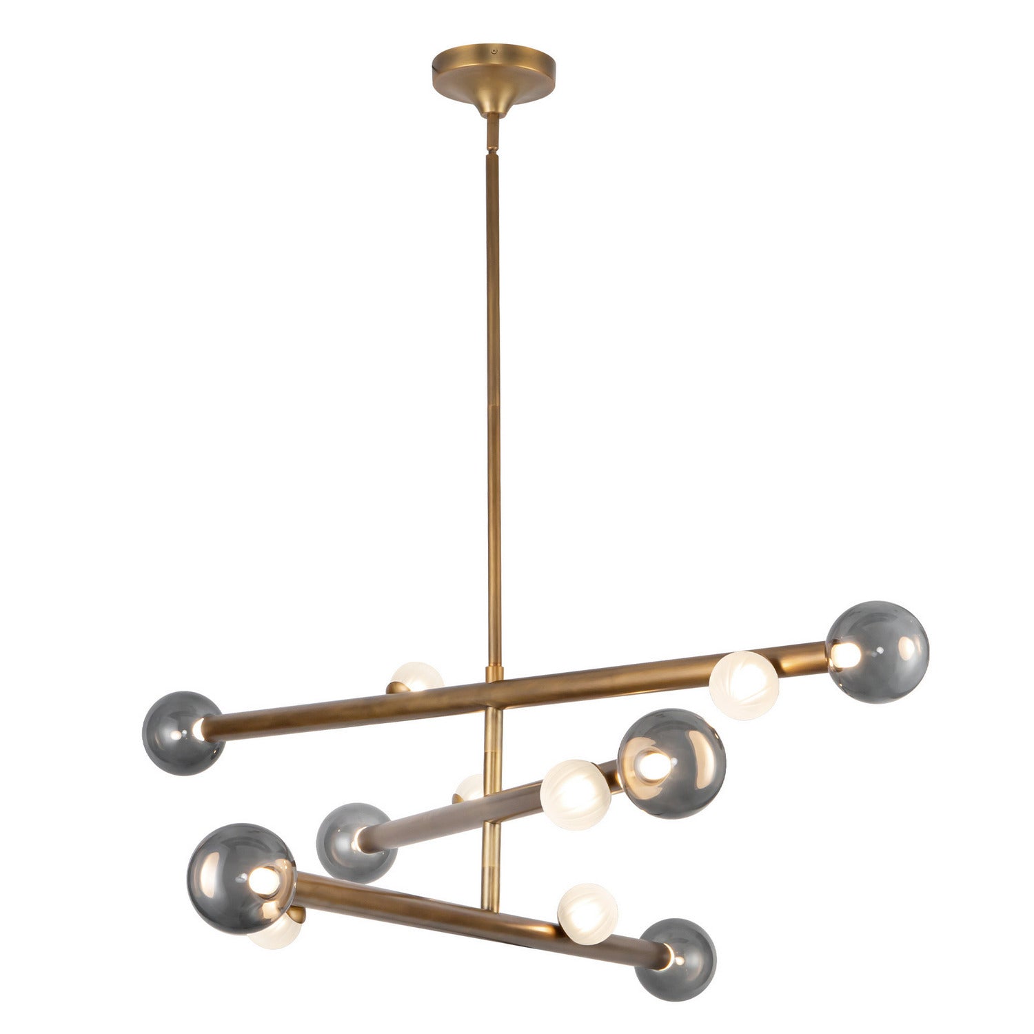 Kuzco Lighting - CH32848-VB/SM - LED Chandelier - Reese - Vintage Brass/Smoked Glass