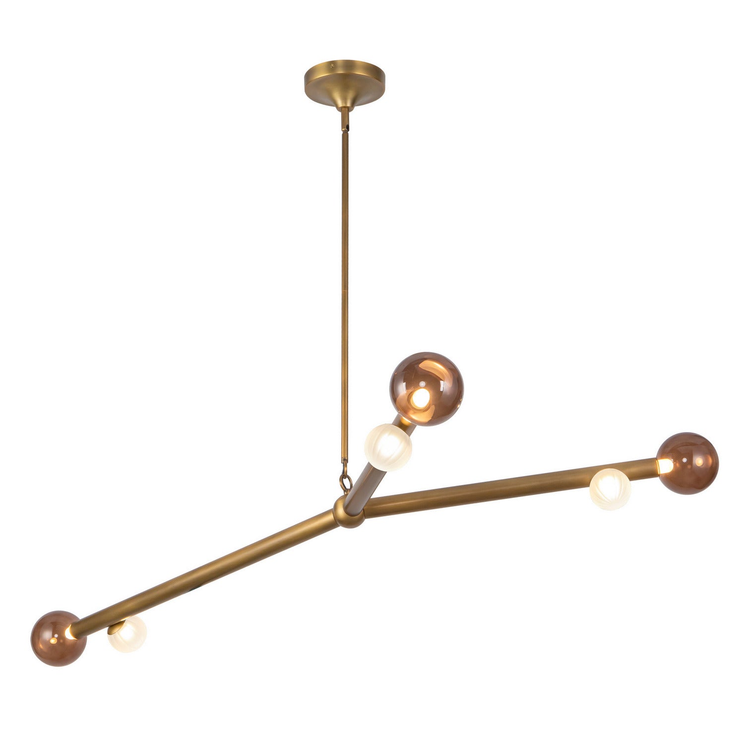 Kuzco Lighting - CH32853-VB/AM - LED Chandelier - Reese - Vintage Brass/Amber Glass