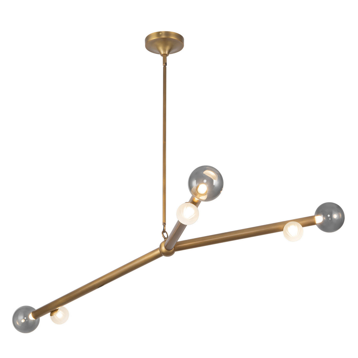 Kuzco Lighting - CH32853-VB/SM - LED Chandelier - Reese - Vintage Brass/Smoked Glass