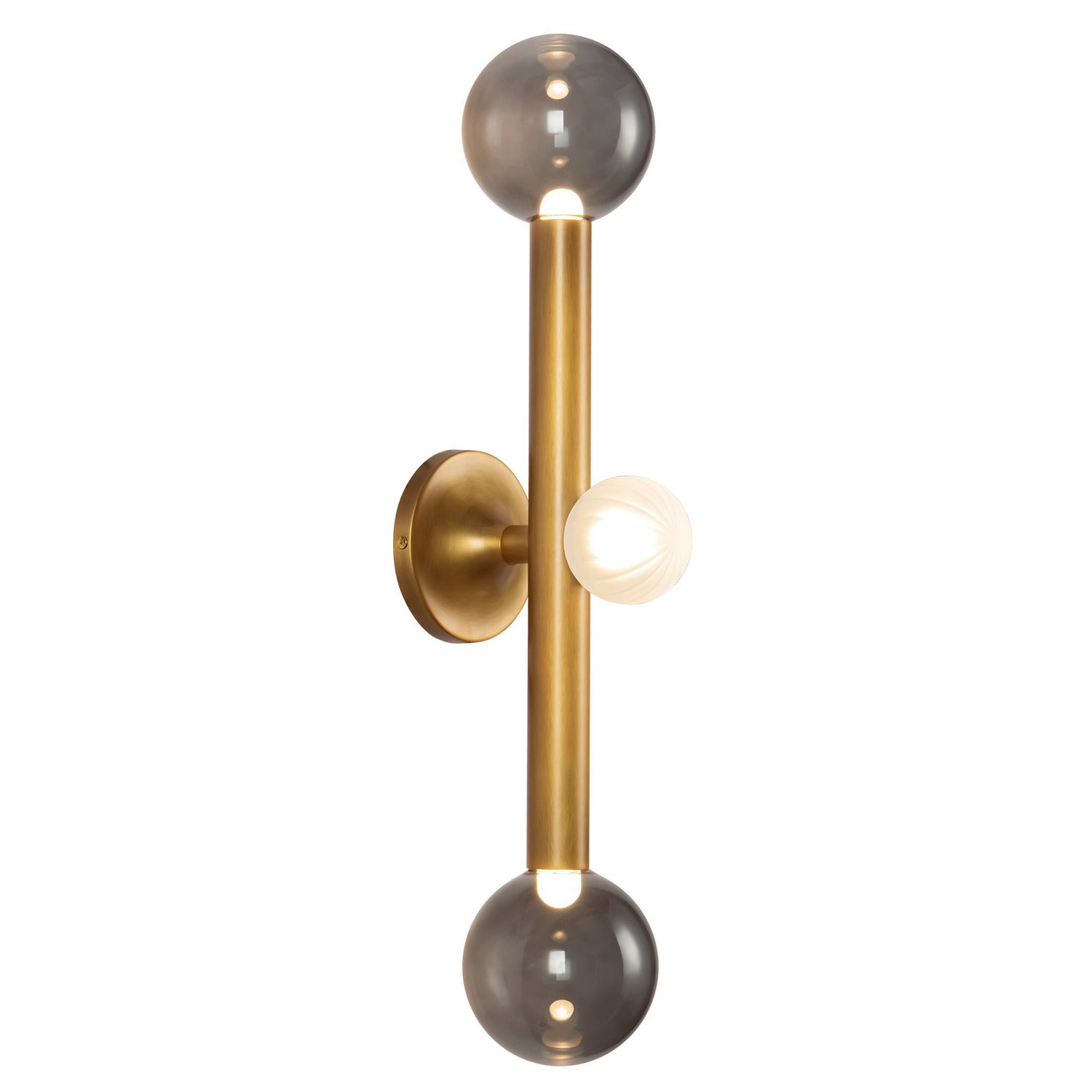 Kuzco Lighting - WS32823-VB/SM - LED Vanity Light - Reese - Vintage Brass/Smoked Glass
