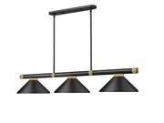 Z-Lite - 3050-3MB-RB-MMB - Three Light Billiard - Vanguard - Matte Black + Rubbed Brass