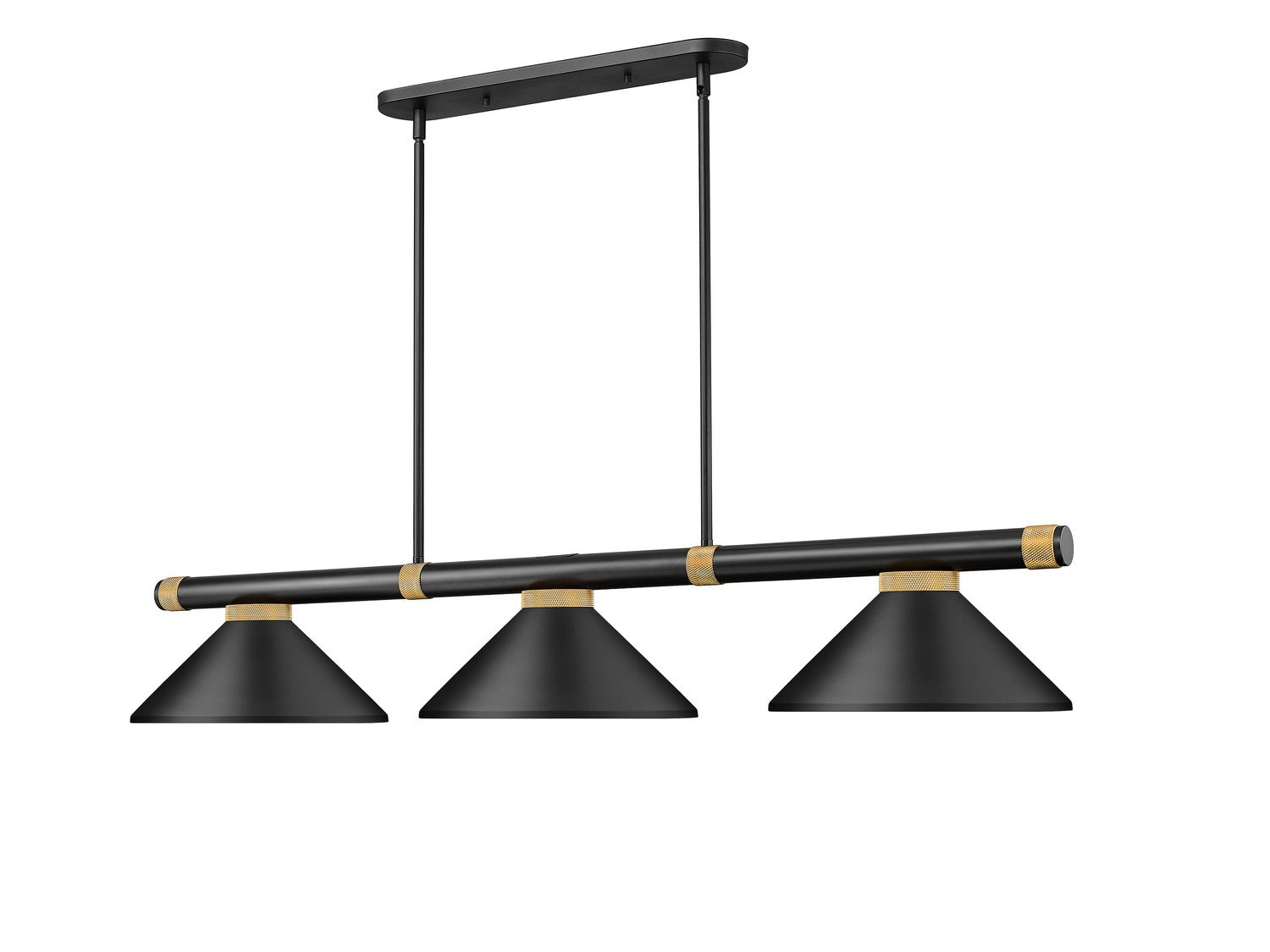 Z-Lite - 3050-3MB-RB-MMB - Three Light Billiard - Vanguard - Matte Black + Rubbed Brass