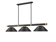 Z-Lite - 3050-3MB-RB-SMB - Three Light Billiard - Vanguard - Matte Black + Rubbed Brass