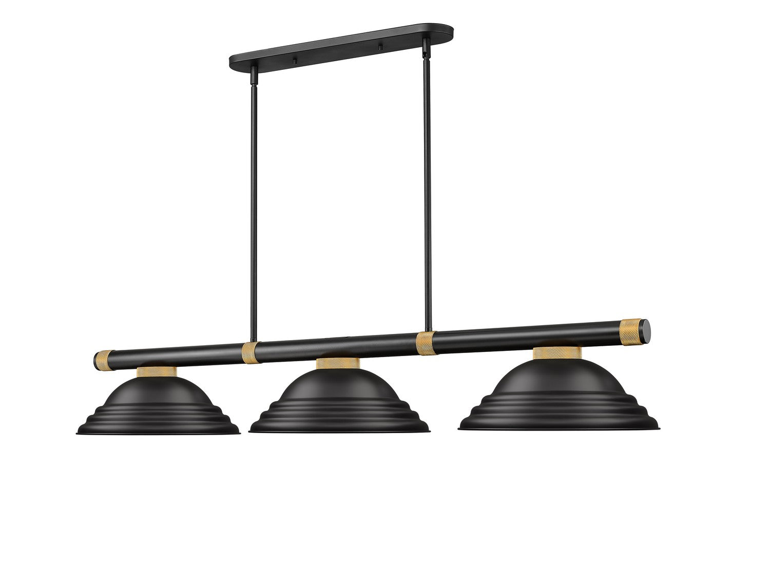 Z-Lite - 3050-3MB-RB-SMB - Three Light Billiard - Vanguard - Matte Black + Rubbed Brass