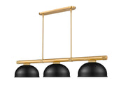 Z-Lite - 3050-3RB-D13MB - Three Light Billiard - Vanguard - Rubbed Brass
