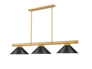 Z-Lite - 3050-3RB-MB15 - Three Light Billiard - Vanguard - Rubbed Brass