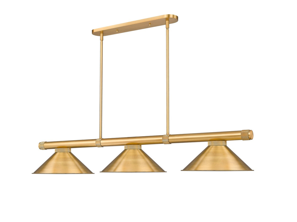 Z-Lite - 3050-3RB-RB15 - Three Light Billiard - Vanguard - Rubbed Brass