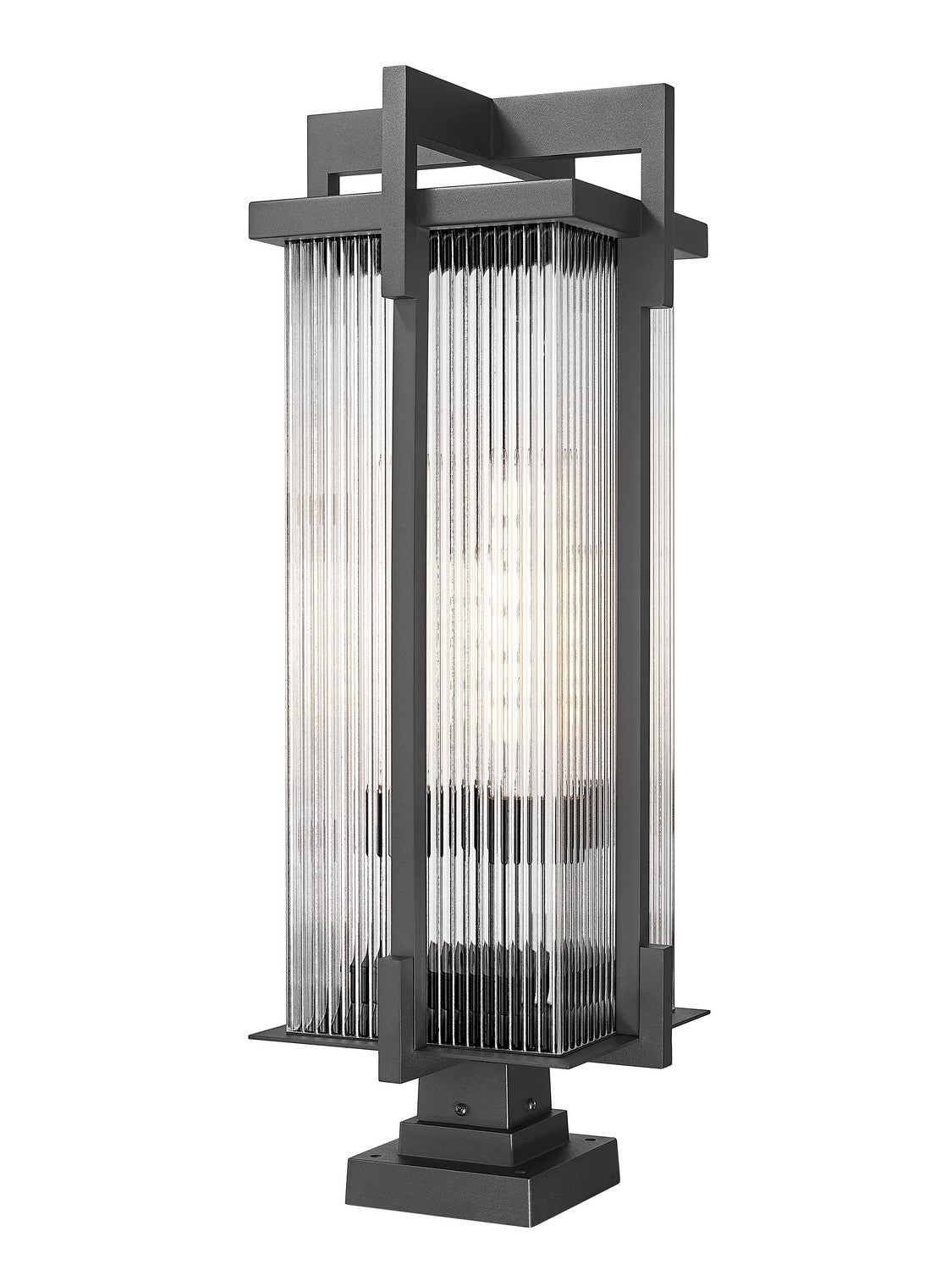 Z-Lite - 5031PHXLS-SQPM-BK - Three Light Outdoor Pier Mounted Fixture - Fortis - Sand Black