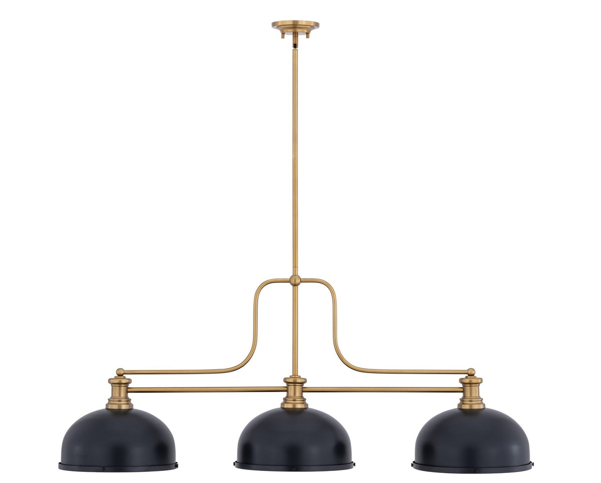Z-Lite - 725-3HBR-D12MB - Three Light Billiard - Melange - Heritage Brass