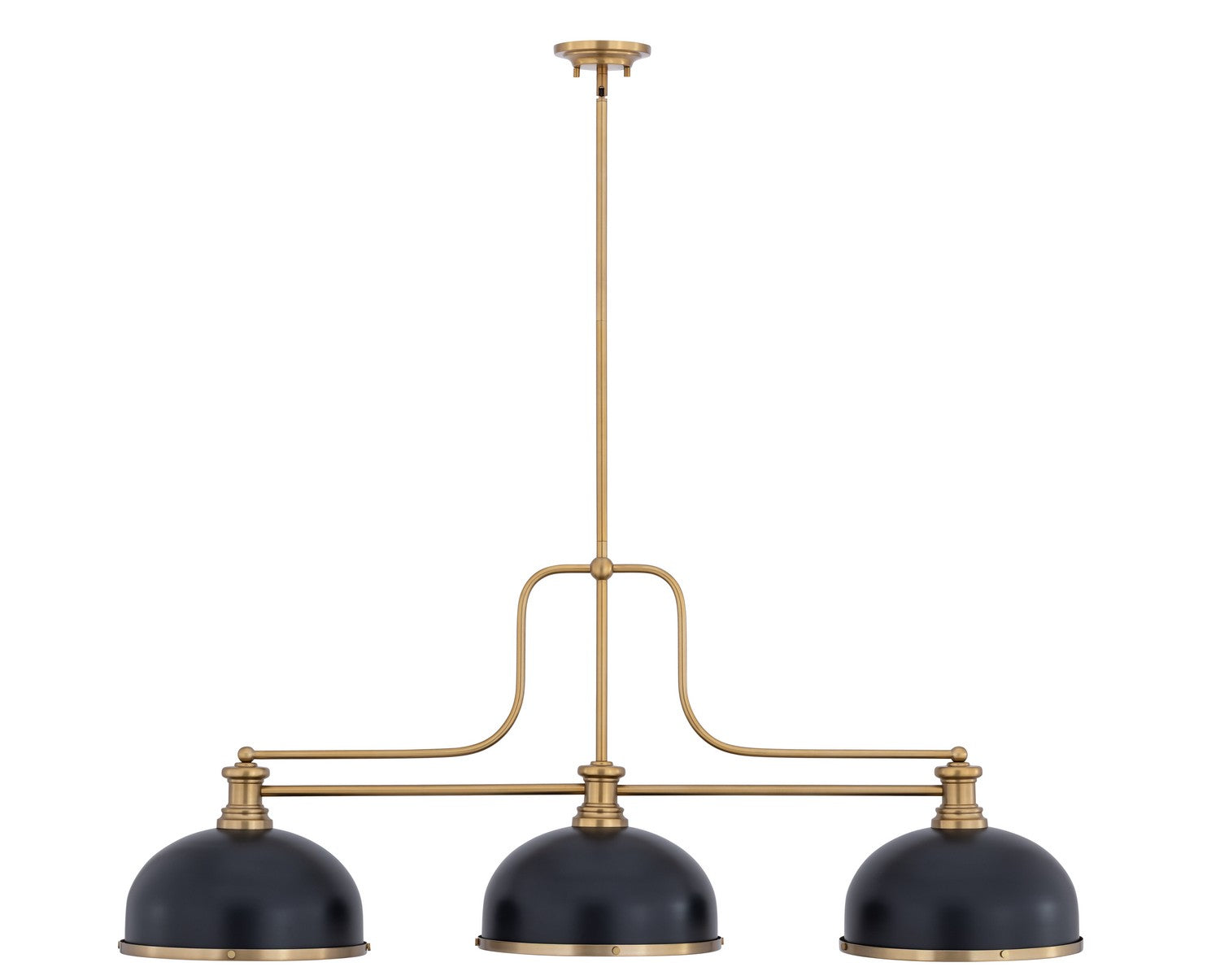 Z-Lite - 725-3HBR-D12MB+HBR - Three Light Billiard - Melange - Heritage Brass