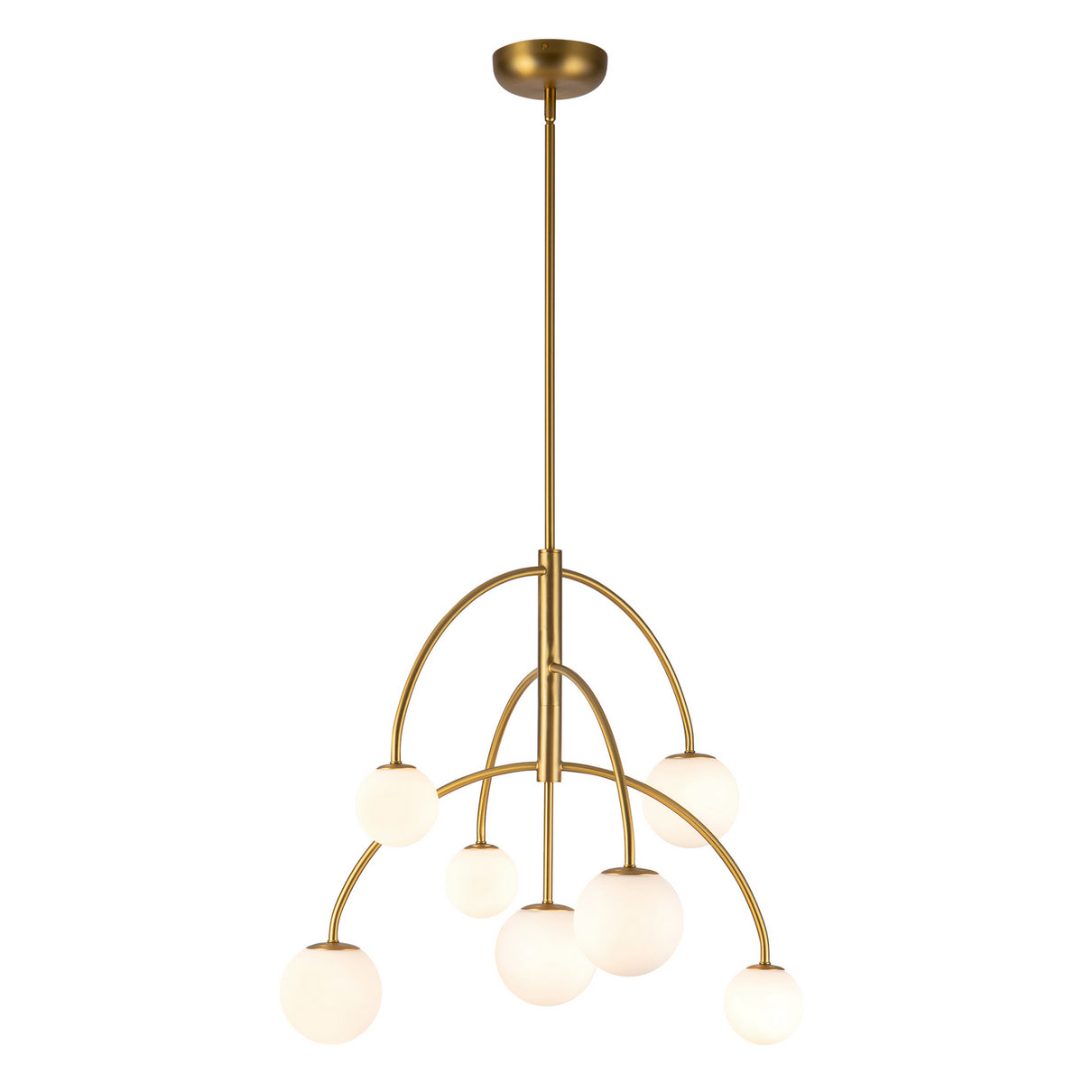 Alora - CH686027BGOP - Seven Light Chandelier - Fiona - Brushed Gold/Opal Glass