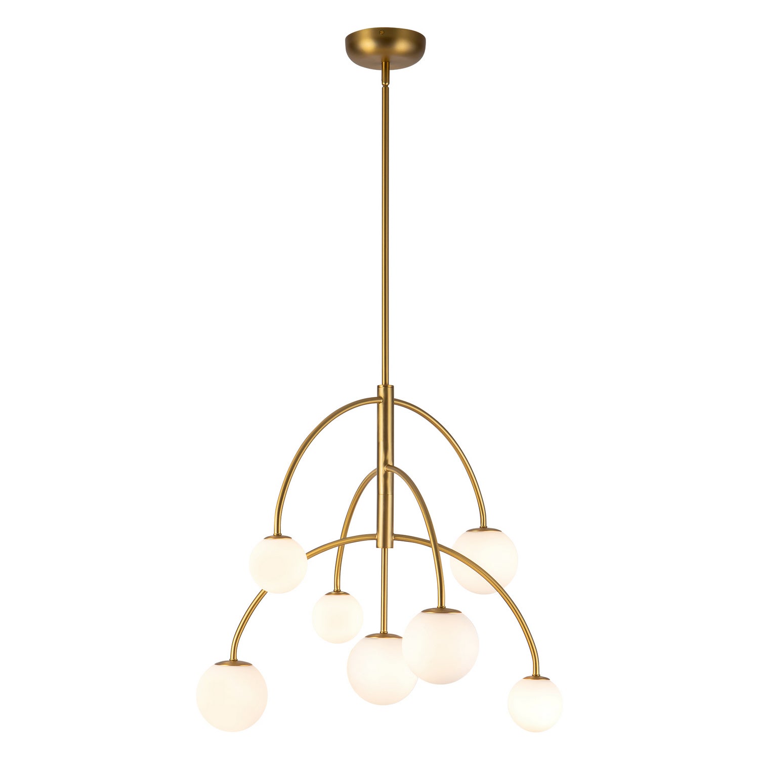 Alora - CH686027BGOP - Seven Light Chandelier - Fiona - Brushed Gold/Opal Glass