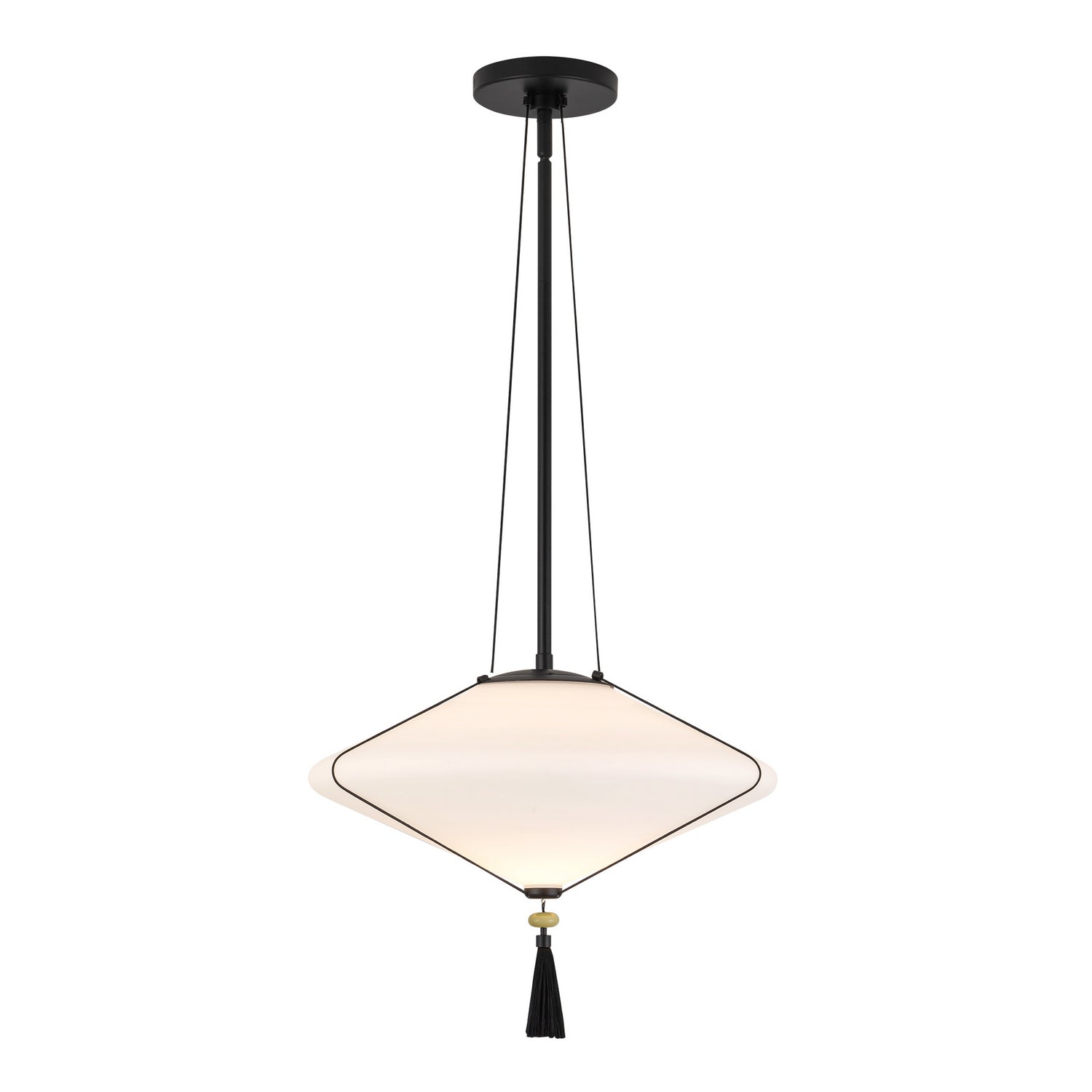 Alora - PD481015MBOP - One Light Pendant - Reeve - Matte Black/Opal Glass