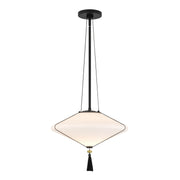 Alora - PD481015MBOP - One Light Pendant - Reeve - Matte Black/Opal Glass