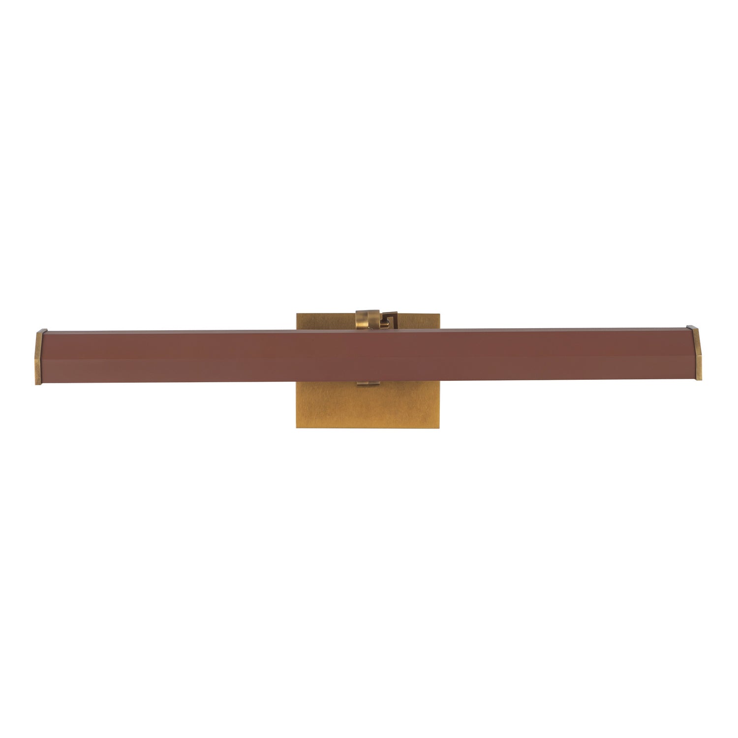 Alora - PL339721VBBGD - LED Wall/Picture Light - Gemma - Vintage Brass/Burgundy