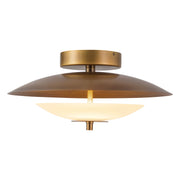 Alora - SF315015VBOP - LED Flush Mount - Prescott - Vintage Brass/Opal Matte Glass