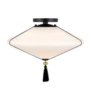 Alora - SF481015MBOP - One Light Flush Mount - Reeve - Matte Black/Opal Glass